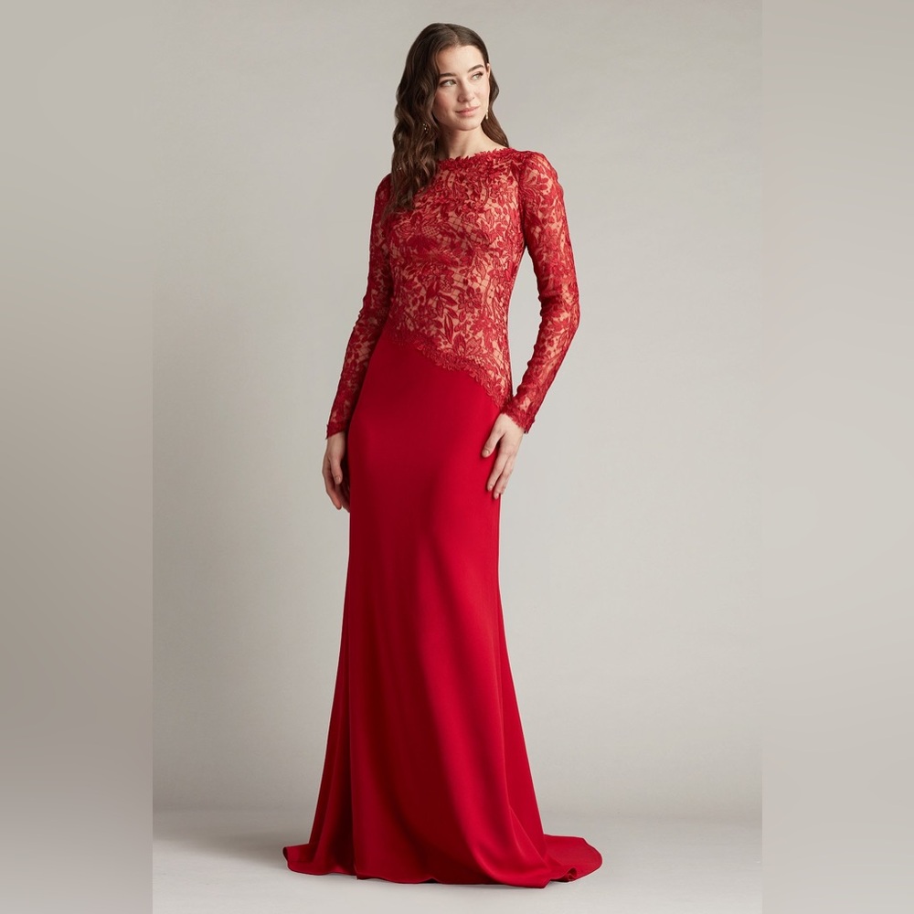 TADASHI SHOJI - SORRELL EMBROIDERED CREPE GOWN